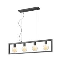 Light depot - hanglamp Fito 4L rechthoek vlak - zwart - Outlet