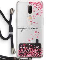 Hartjes en kusjes: OnePlus 6 Transparant Hoesje met koord