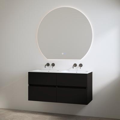 Duo Wastafel zonder Kraangaten met Onderkast Best Design Bora 120 cm Mat Zwart