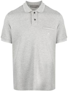 Corneliani polo à logo brodé - Gris