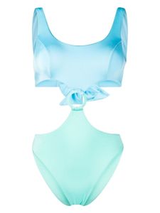 Noire Swimwear maillot de bain à découpes - Bleu