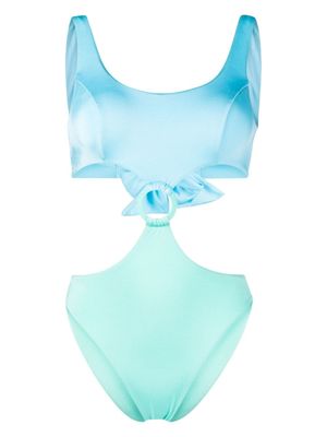 Noire Swimwear maillot de bain à découpes - Bleu