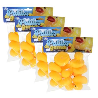 Gerimport Duckies Badeendjes - 64x - geel - 4 x 5 cm - bad eendjes race - eendje voor in bad