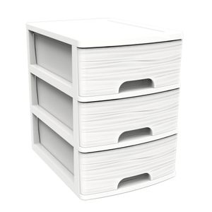 Ladenkast/bureau organizer wit A5 3x lades stapelbaar L27 x B36 x H35 cm