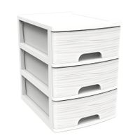 Ladenkast/bureau organizer wit A5 3x lades stapelbaar L27 x B36 x H35 cm