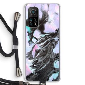 Pastel zwart: Xiaomi Mi 10T 5G Transparant Hoesje met koord
