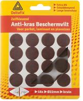 Anti-krasvilt rond 22mm bruin 16st - Deltafix
