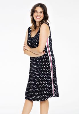 Yoek Mouwloze jurk SPRINKLE stripe | Zwart | Maat 58/60