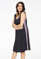 Yoek Mouwloze jurk SPRINKLE stripe | Zwart | Maat 54/56