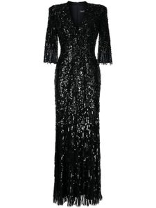 Jenny Packham robe évasée Narelle à sequins - Noir