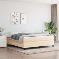 Bedframe zonder matras stof crèmekleurig 160x200 cm