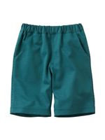 Familiar elasticated-waist cotton shorts - Vert - thumbnail