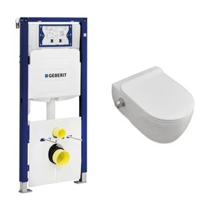 Geberit UP320 toiletset met Lambini Sub randloos toilet met bidetsproeier en softclose zitting