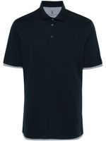 Brunello Cucinelli polo à bords superposés - Bleu
