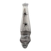 Boland hangend skelet cocon - grijs - 120 cm - halloween/horror - decoratie geraamte