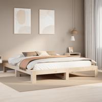 Bedframe zonder matras massief grenenhout 200x200 cm