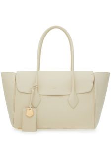 Ferragamo sac cabas en cuir à plaque logo - Blanc