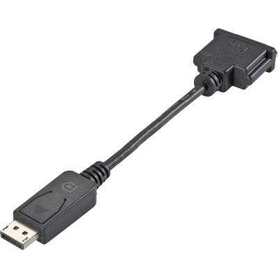 986149 DisplayPort / DVI Adapter [1x DisplayPort stekker - 1x DVI-bus 24+1-polig] Zwart Vergulde steekcontacten 0.09 m