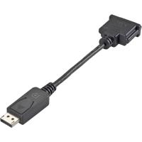 986149 DisplayPort / DVI Adapter [1x DisplayPort stekker - 1x DVI-bus 24+1-polig] Zwart Vergulde steekcontacten 0.09 m