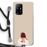 I drink wine: Oppo A94 5G Transparant Hoesje met koord