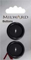 Milward Knoop Zwart Mat 27mm (2 stuks)