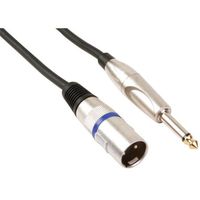 HQ-Power XLR-kabel 3-pin mannelijk/jack 6 meter rubber zwart - thumbnail