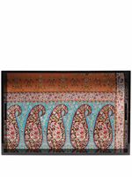 ETRO HOME plateau en bois à motif cachemire - Noir