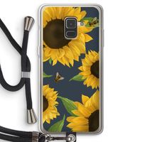 Sunflower and bees: Samsung Galaxy A8 (2018) Transparant Hoesje met koord