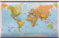 Wereldkaart 62ML-zvl Politiek, 68 x 45 cm | Maps International - thumbnail