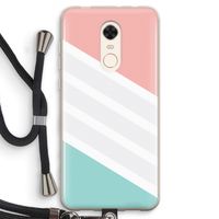 Strepen pastel: Xiaomi Redmi 5 Transparant Hoesje met koord