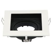 Durham LED Inbouwspot Vierkant - Kantelbaar armatuur - 10x10 cm - GU10 Fitting incl. lamphouder - IP20 - Wit