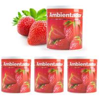 Geur gel Aardbei geur - 4x - 95 gram - geur blikje - 6 x 7 cm - auto/interieurparfum/luchtverfrisser