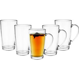 Glasmark Theeglazen/koffie glazen Sheffield - transparant glas - 6x stuks - 400 ml