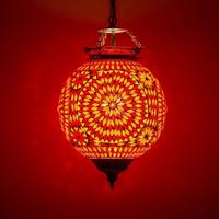 Hanglamp bol Roya rood-oranje in 2 maten