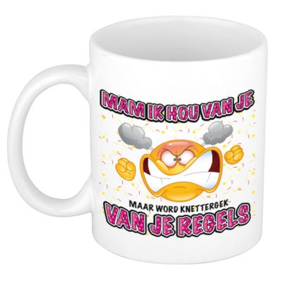 Moederdag mok - regels - wit - 300 ml - keramiek