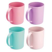 Plasticforte onbreekbare Drinkbekers - kunststof - 350 ml - 8x stuks - kinderen - mix kleuren