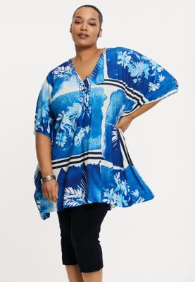 Yoek Kaftan AZZURO | Blauw | Maat 50/52
