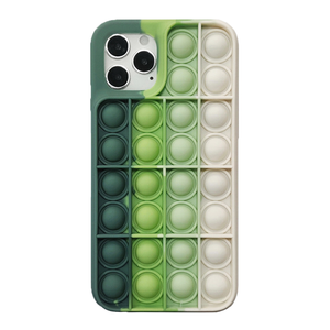 iPhone 12 Pro Max hoesje - Backcover - Pop it - Siliconen - Donkergroen/Lichtgroen