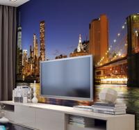 New york manhattan bij dageraad skyline fotobehang