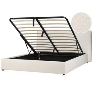 Beliani-LAVAUR-Bed met opbergruimte-Off-white-180 x 200 cm-Bouclé