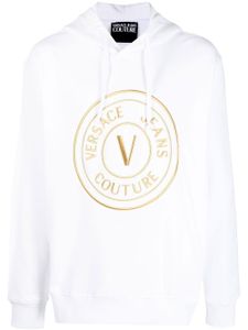 Versace Jeans Couture hoodie en coton à logo imprimé - Blanc