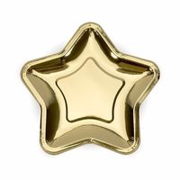 6x Gouden wegwerp borden ster van karton   -