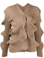 JNBY cardigan Wavy Detail Twist - Marron