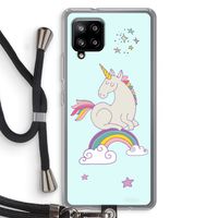 Regenboog eenhoorn: Samsung Galaxy A42 5G Transparant Hoesje met koord
