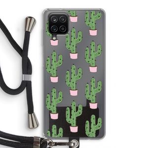 Cactus Lover: Samsung Galaxy A12 Transparant Hoesje met koord