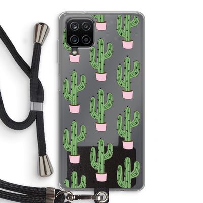 Cactus Lover: Samsung Galaxy A12 Transparant Hoesje met koord