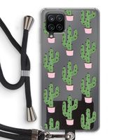 Cactus Lover: Samsung Galaxy A12 Transparant Hoesje met koord