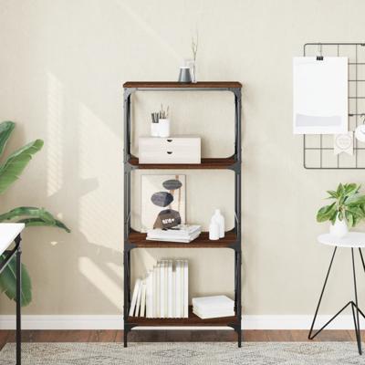 Boekenkast 4-laags 59x35x132 cm bewerkt hout bruin eikenkleur