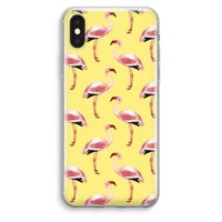 Flamingo's geel: iPhone XS Max Transparant Hoesje