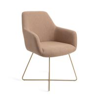 Jesper Home Eetkamerstoel 'Hiroo' Cross Gold, kleur Whisper Wheat